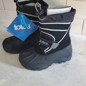 Totes Kids Winter Boots Size 8MED BLACK Waterproof